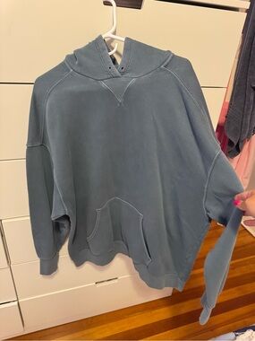 aerie washed green/grey oversized hoodie